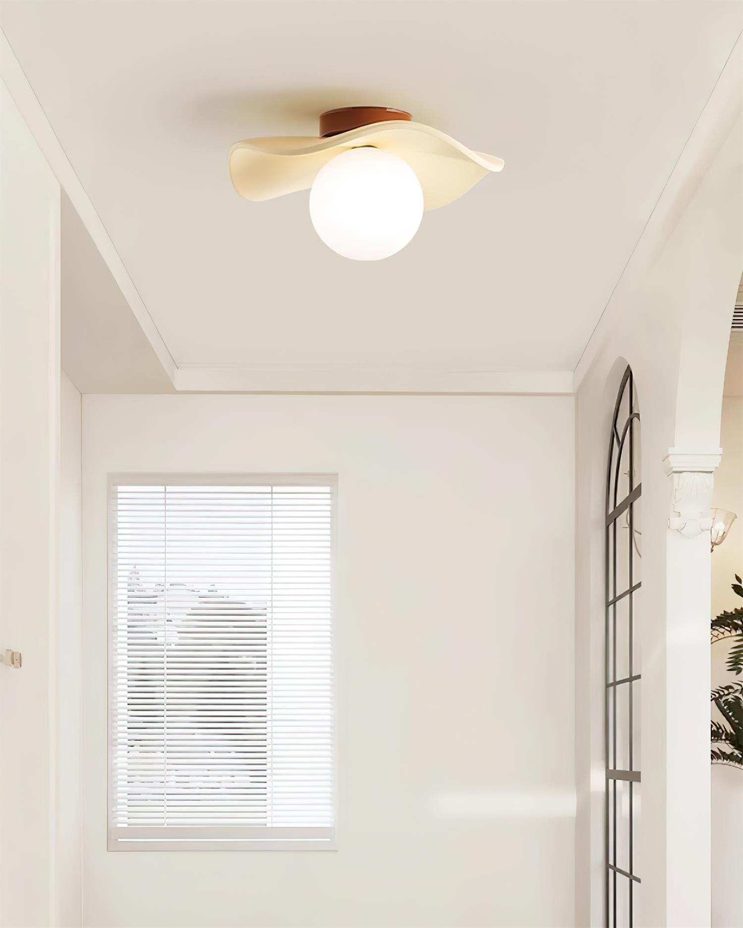 Ruffled Wood Grain Ceiling Light P021