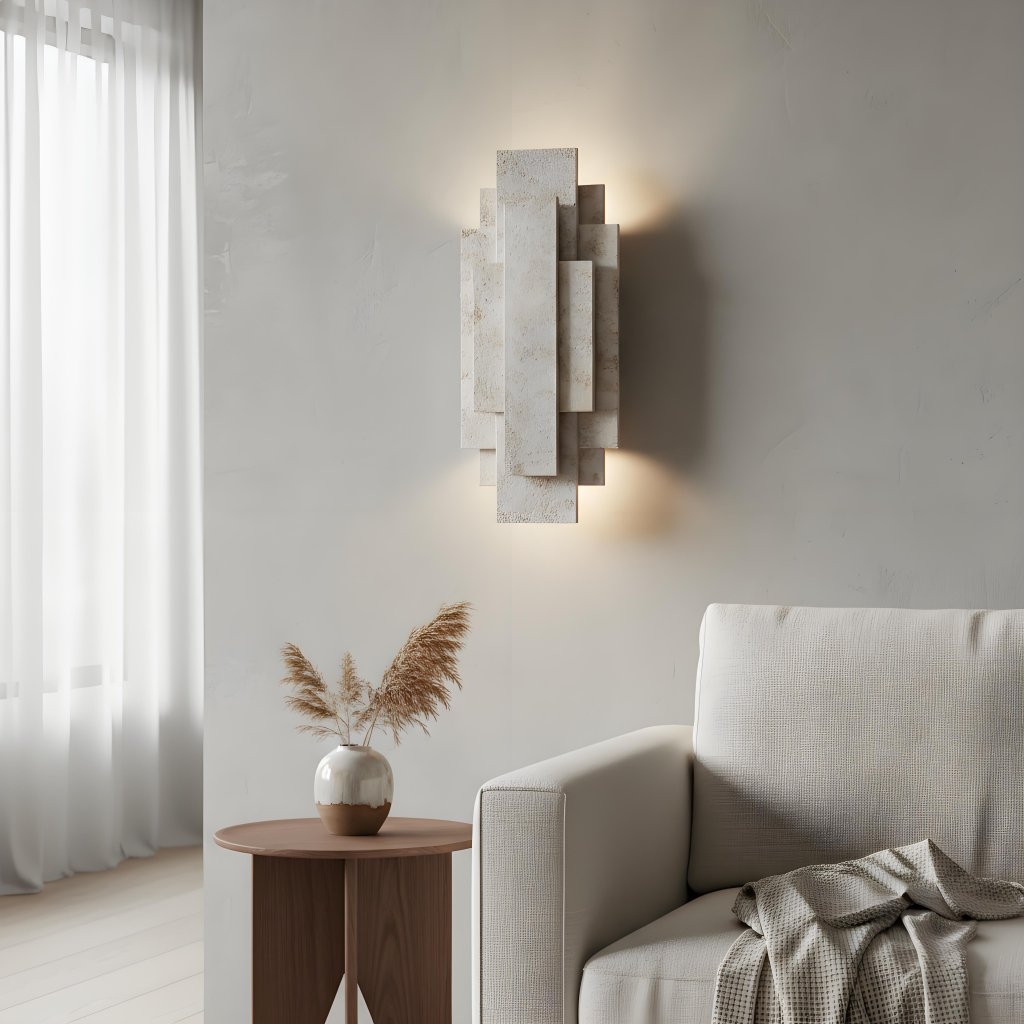 Kelsar Rectangular Wall Lamp - Gold and Silver Finishes for Living Room or Bedroom T1047