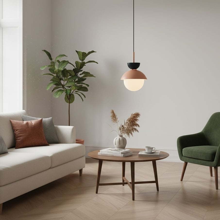 Frovela Nordic Macaroon Pendant Lamp with Globe Design - Aluminum Lighting for Bedroom or Living Room T567