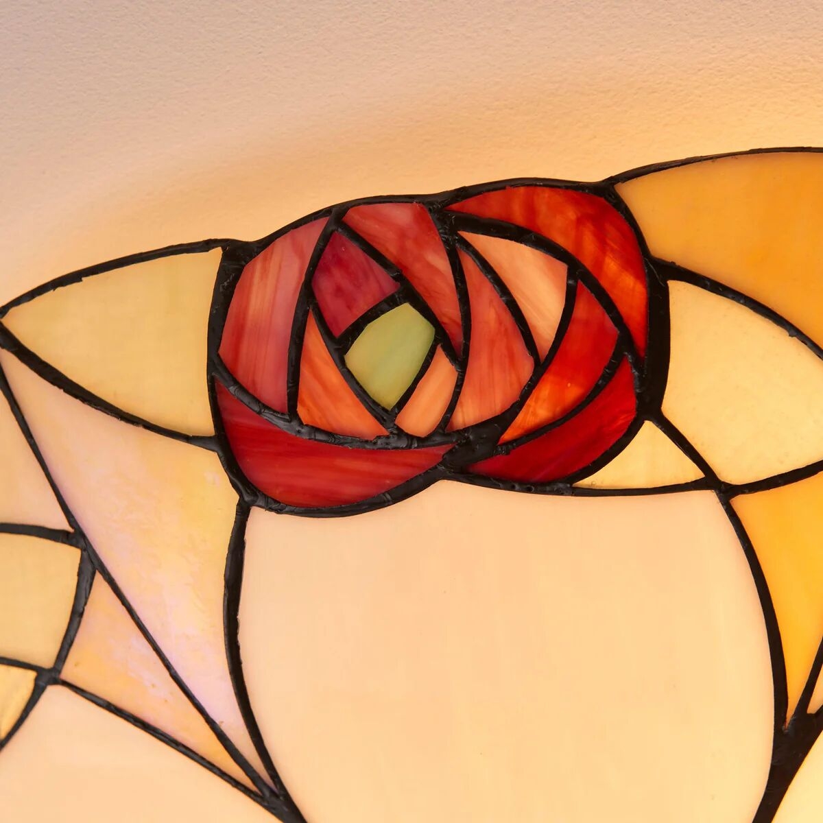 TF Ingram Handcrafted Stained Glass Ceiling Lamp - Vintage Art Deco Tiffany Light for Dining Room T1020