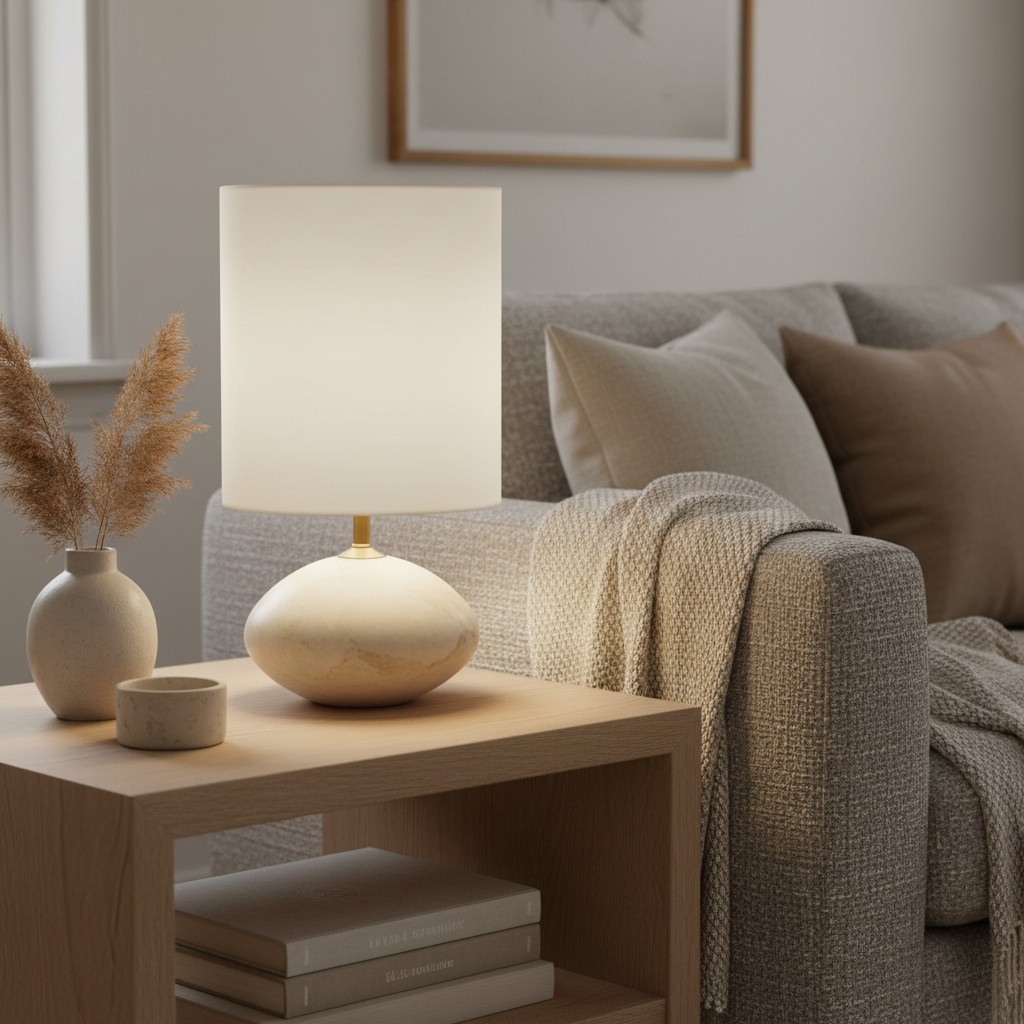 Albi Table Lamp Sleek Cylinder Base - Warm Glow for Modern Interiors and Small Spaces T724