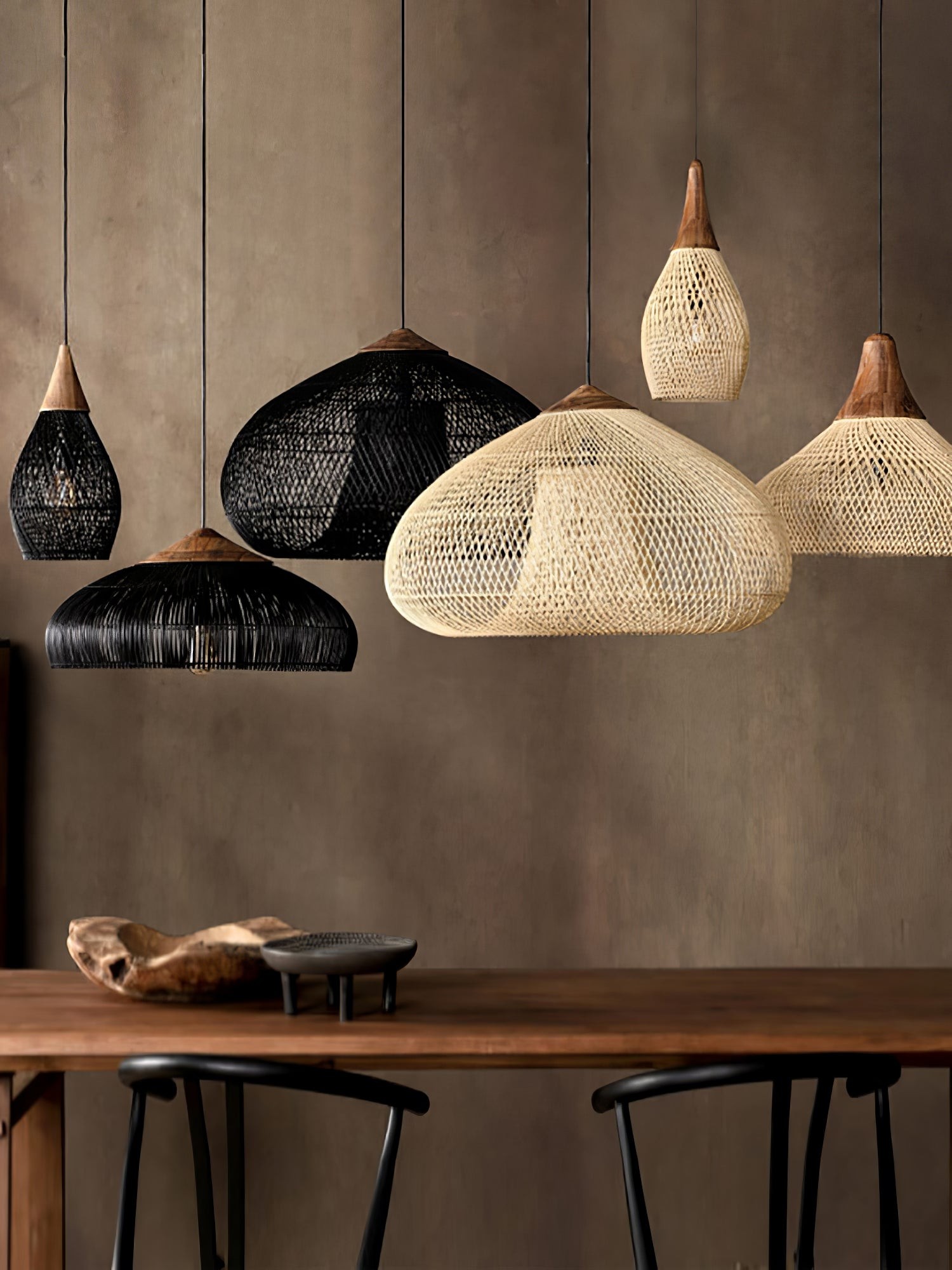 Harp Braided Rattan Pendant Lamp T048
