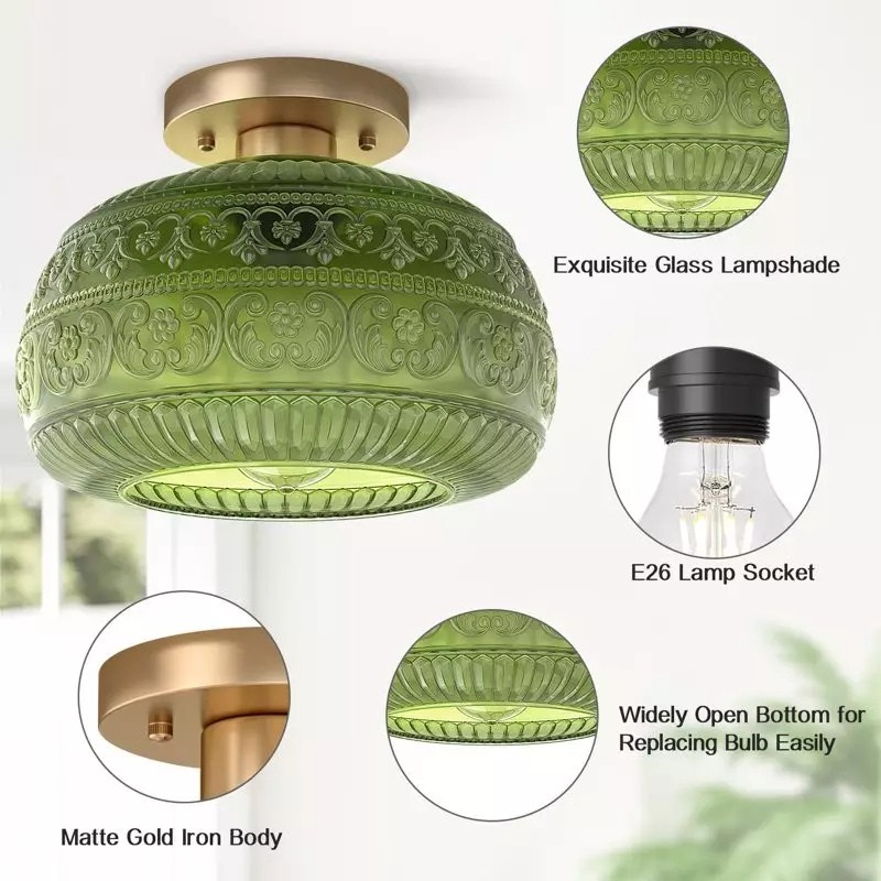 Vintage Solid Colour Glass Recessed Ceiling Lamp S201