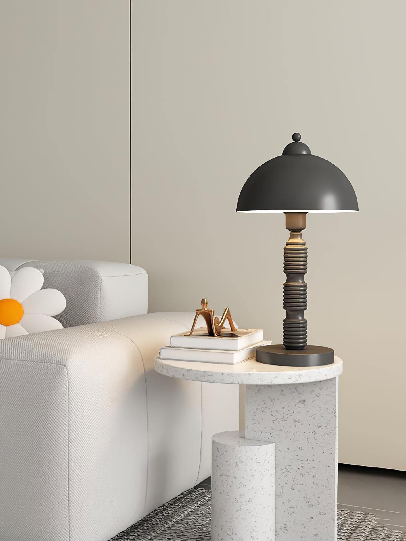 Nordic Iron Round Shade Pleated Base Table Lamp M260