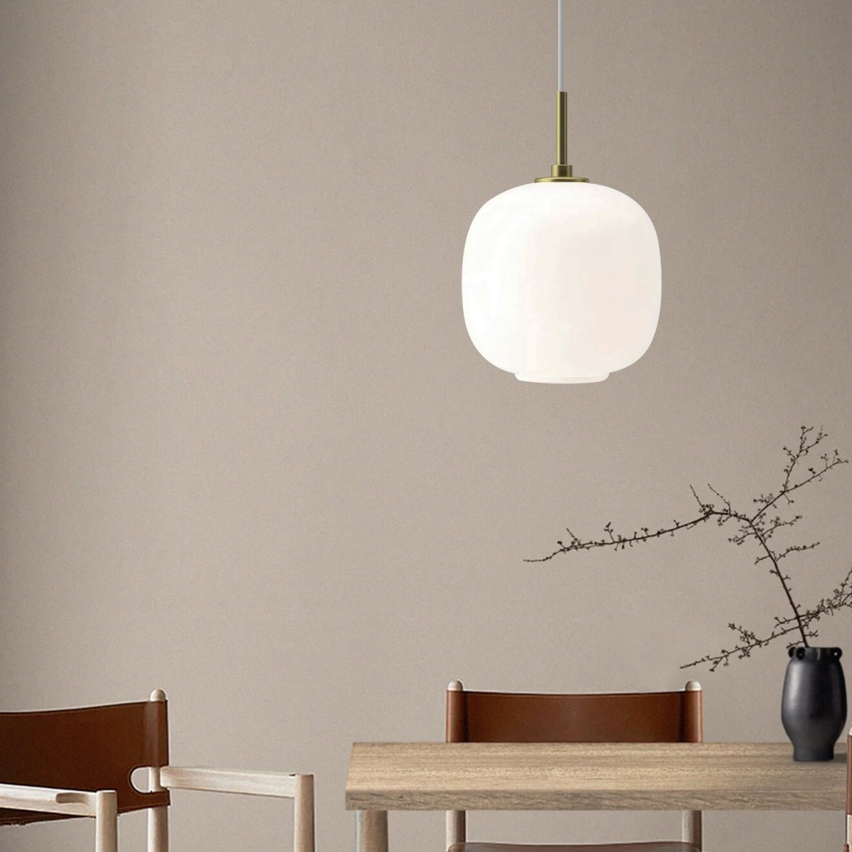 Classic Opal Glass Orb Pendant Lamp