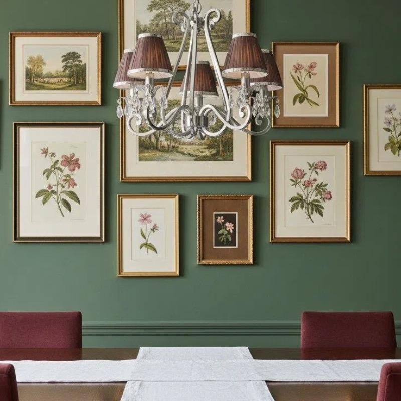 Talonis Multi-light Fabric Chandelier - Elegant Metal Curved Arms for Dining and Living T932