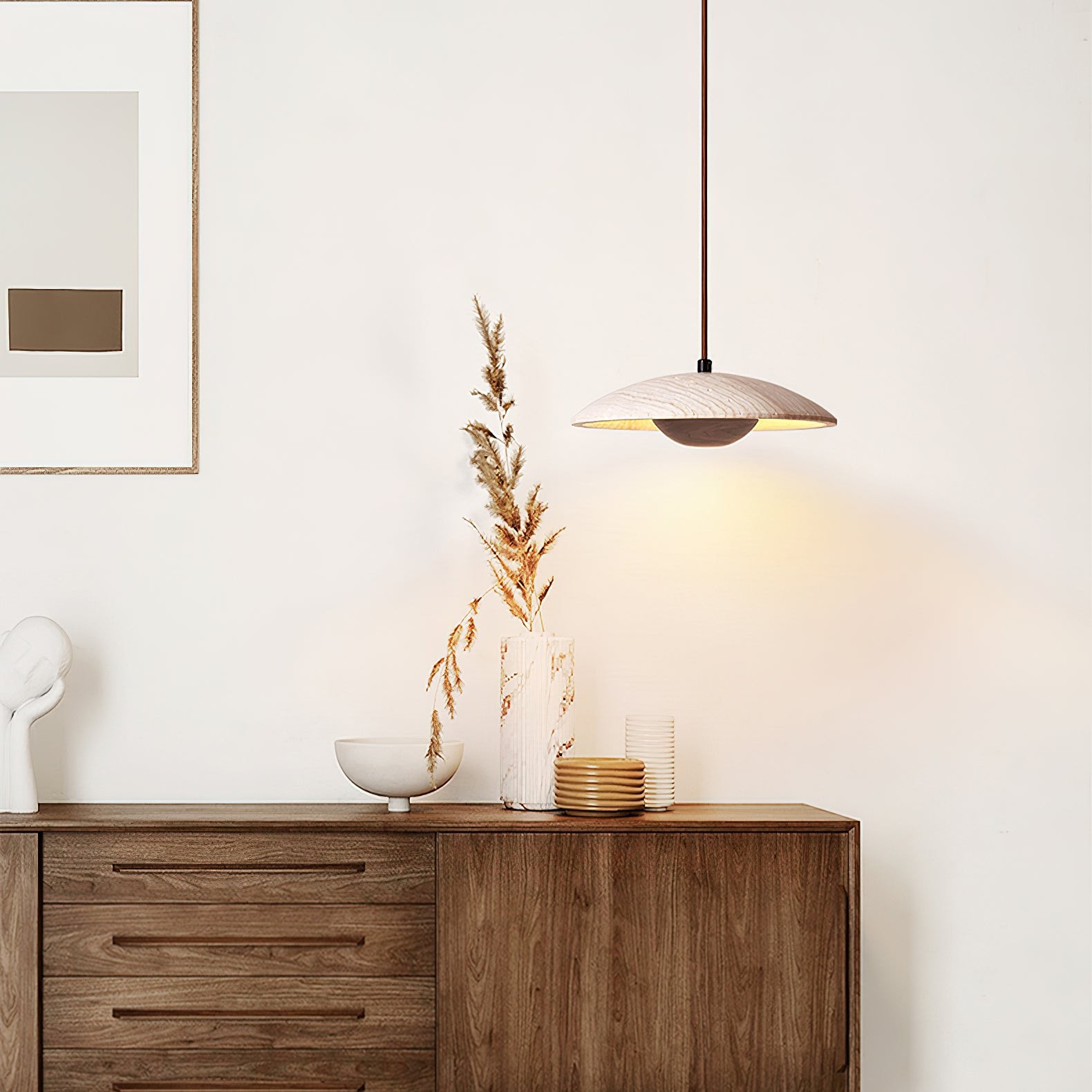 Cream Style Wood Pendant Lamp M316