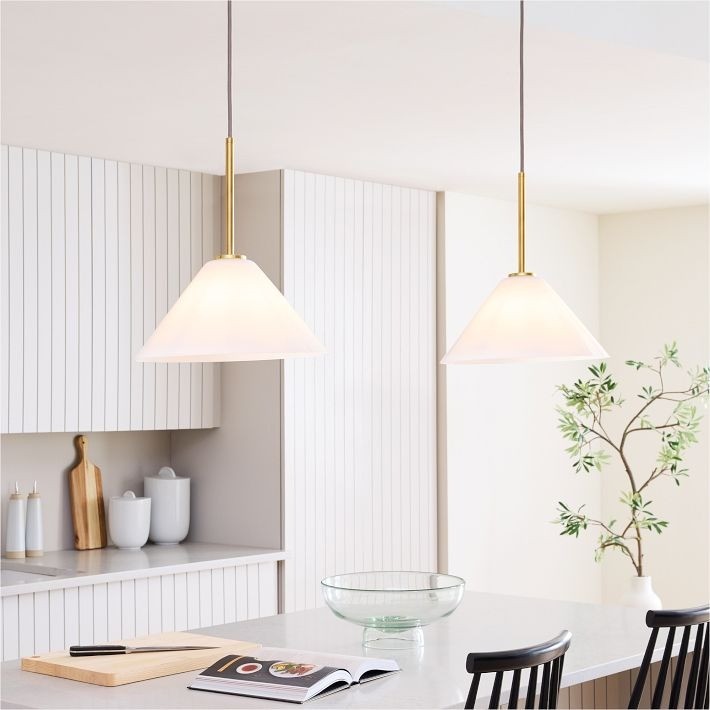 Conica Clean Line Glass Cone Pendant Fixture - Modern Bar Counter T104