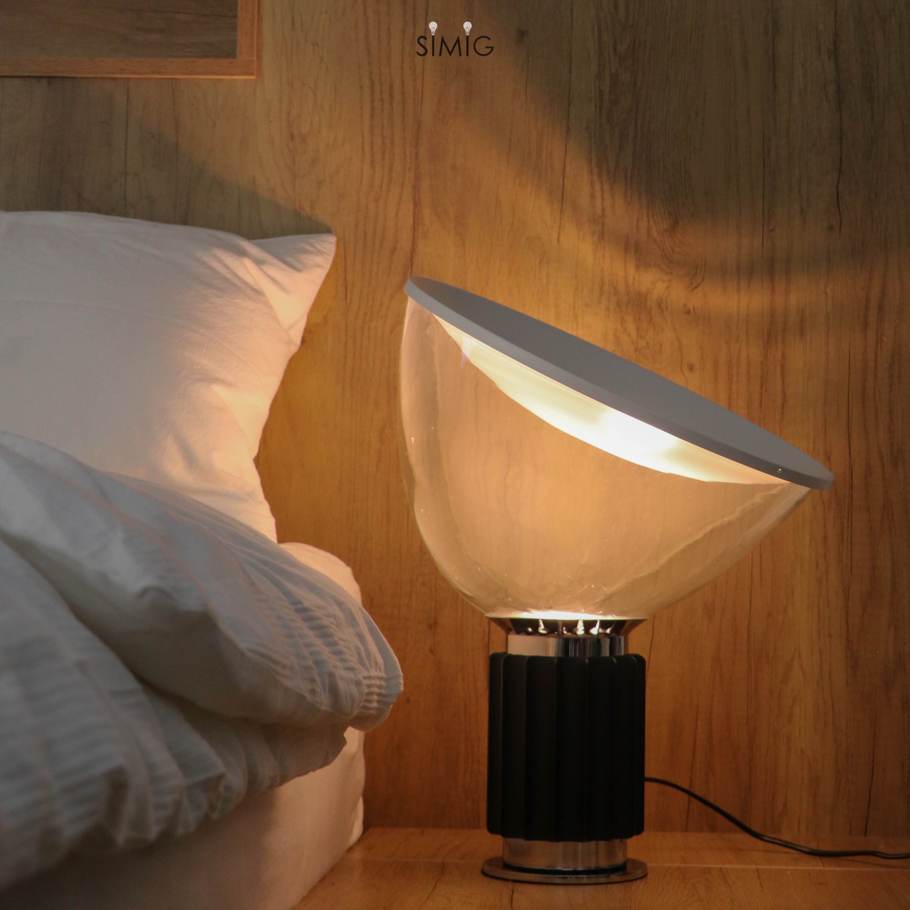 Bowlum Table Lamp - Designer Glass Table Lamp for Bedroom