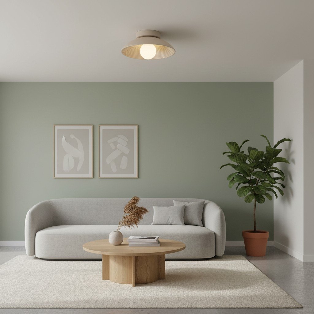 Ovalune Textured Flush Mount Ceiling Light – Modern Living Room T527
