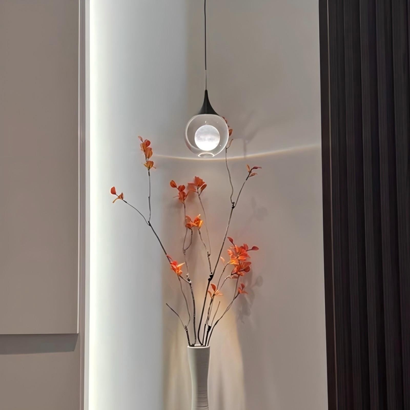 Moon Clear Glass Ball Pendant Light S205