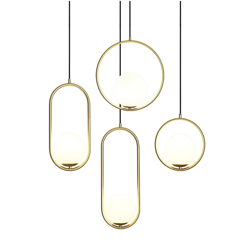 Halozen Pendant Lamp - Elegant Metal and Glass Pendant for Living Room