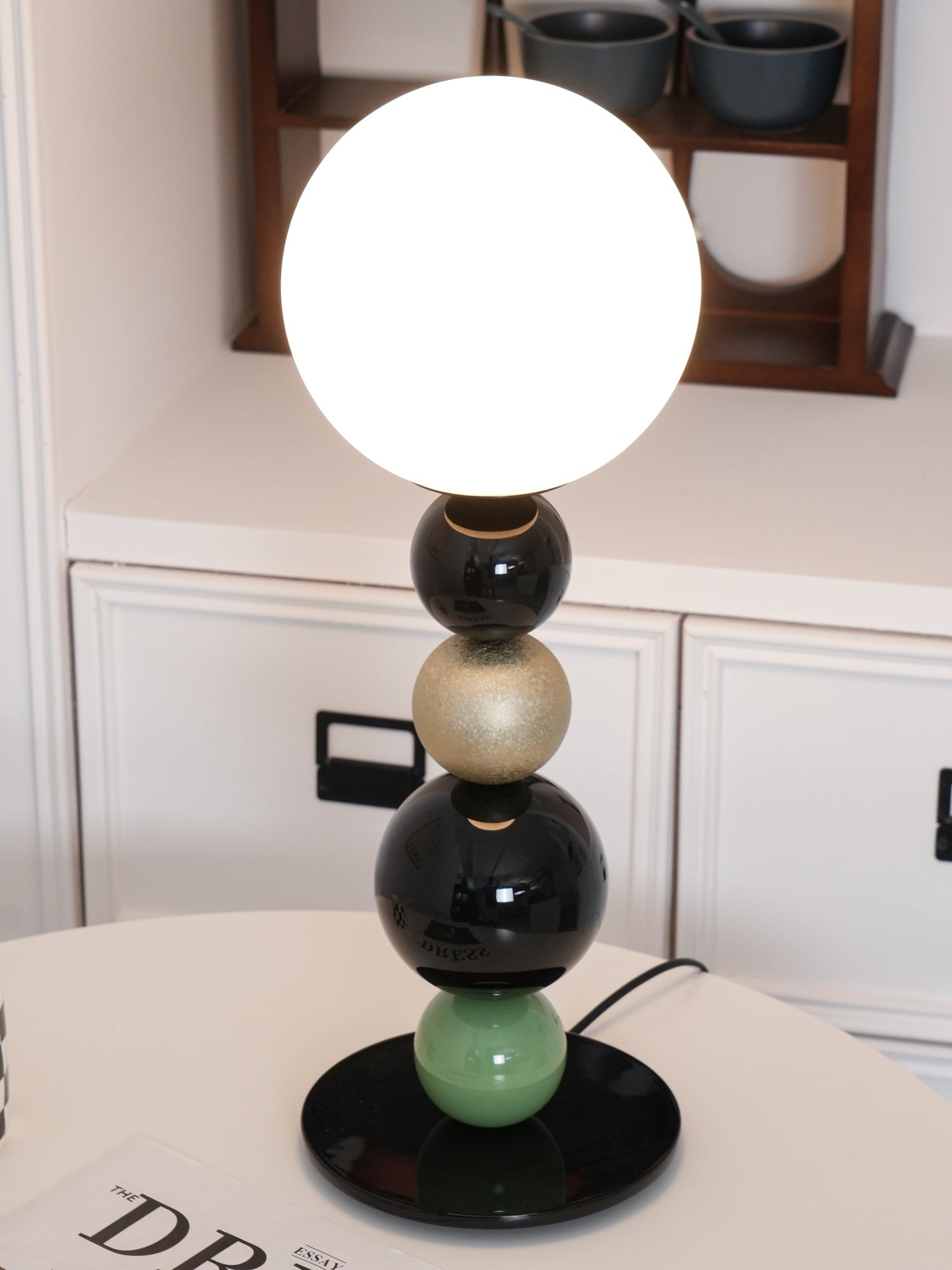 Round Balls Stacking Green Table Lamp M417
