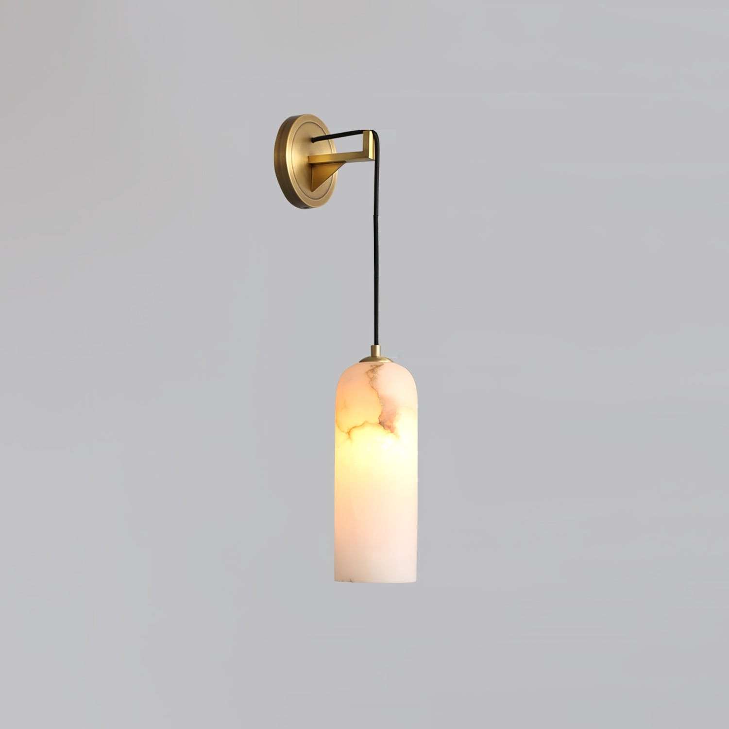 Modern Minimalist Copper Natural Marble Adjustable Wire Wall Lamp M346