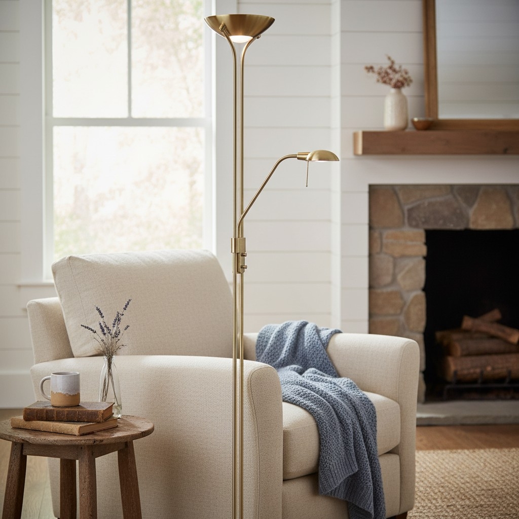 Linexis Art Deco Metal & Opal Glass Floor Lamp - Dual-Light Design for Modern Interiors T942