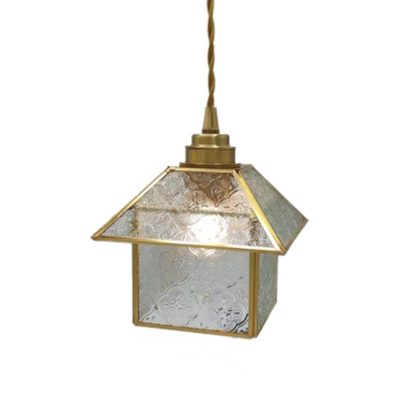 Japanese Vintage Begonia Glass Pendant Light