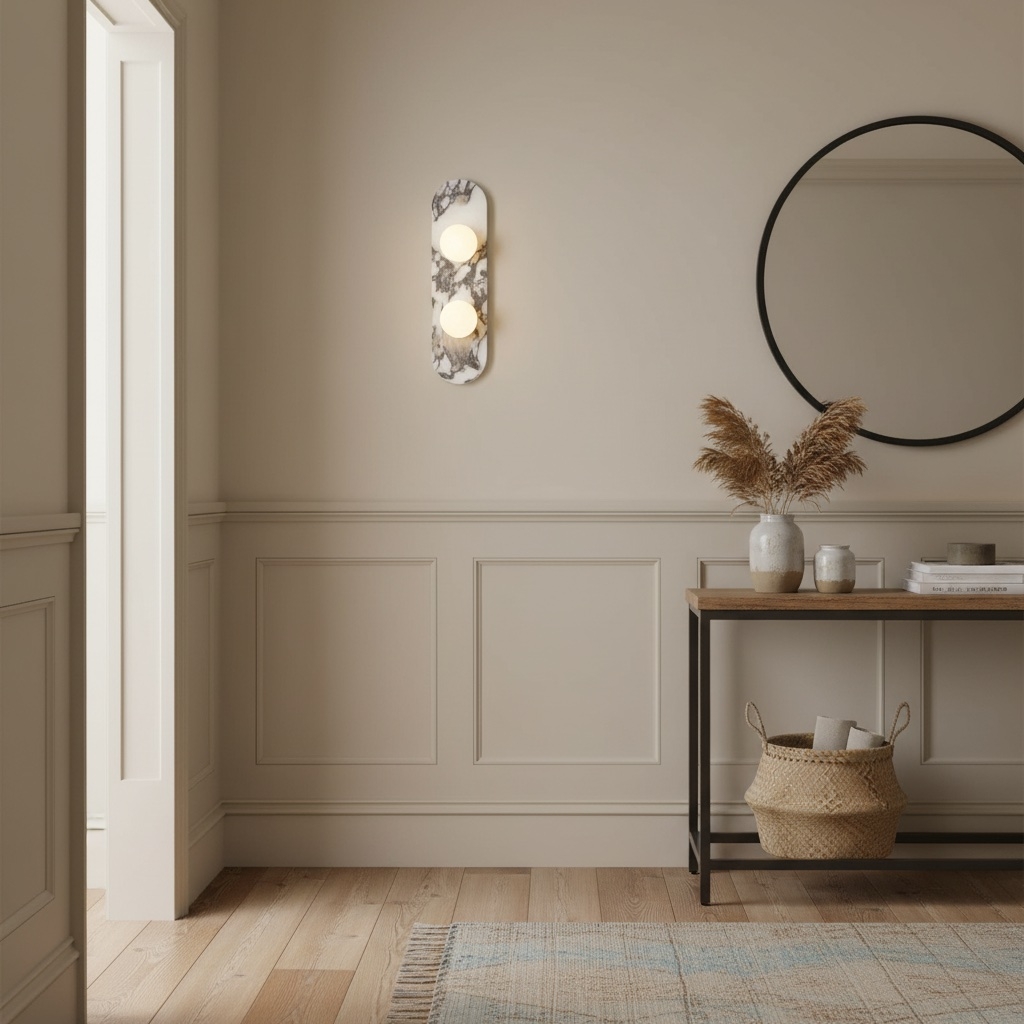 Vinbrea Modern Accent Wall Lamp – Marble Body Design for Living Room or Bedroom T1208