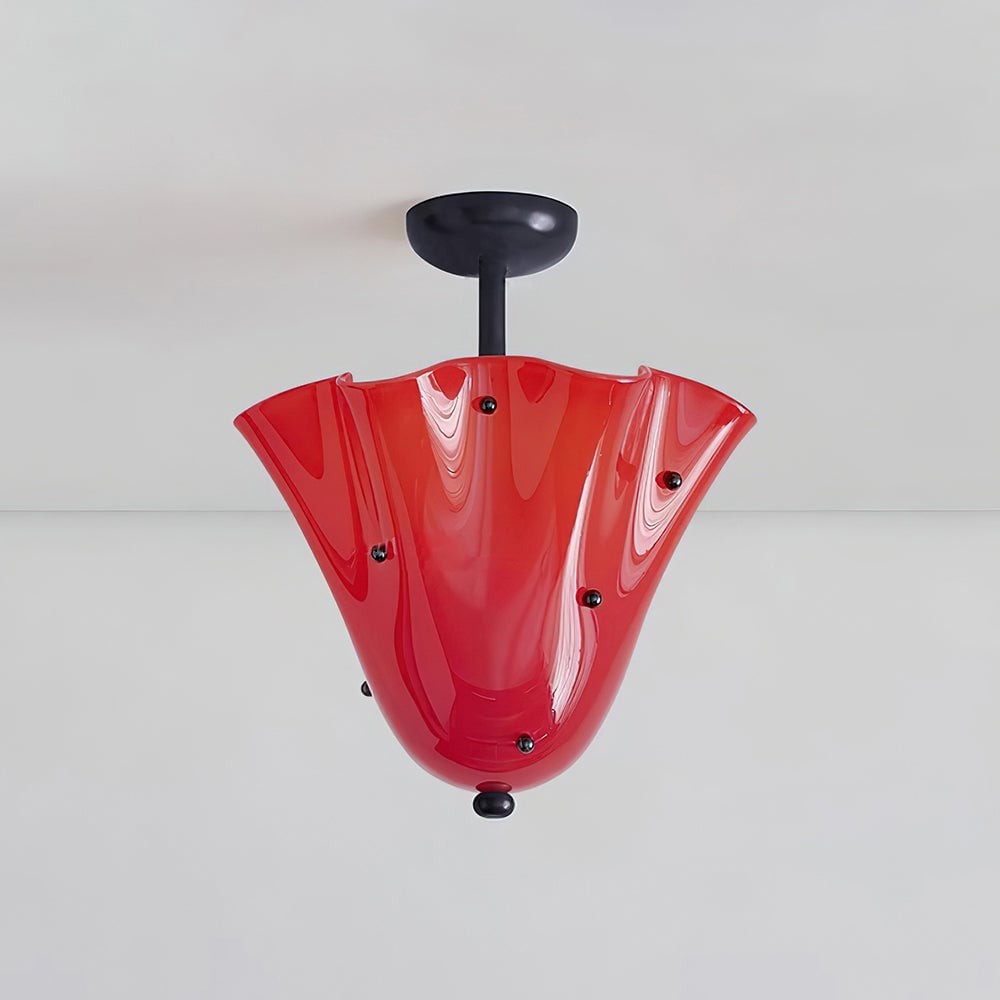 Bellina Petal Fold Glass Ceiling Light - Artistic Fixture for Bedroom T282