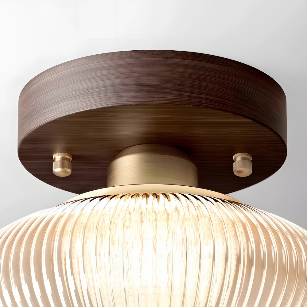 Soliro Soft Rounded Glass Dome Ceiling Light - Contemporary Flush Mount for Hallway and Bedroom T1088