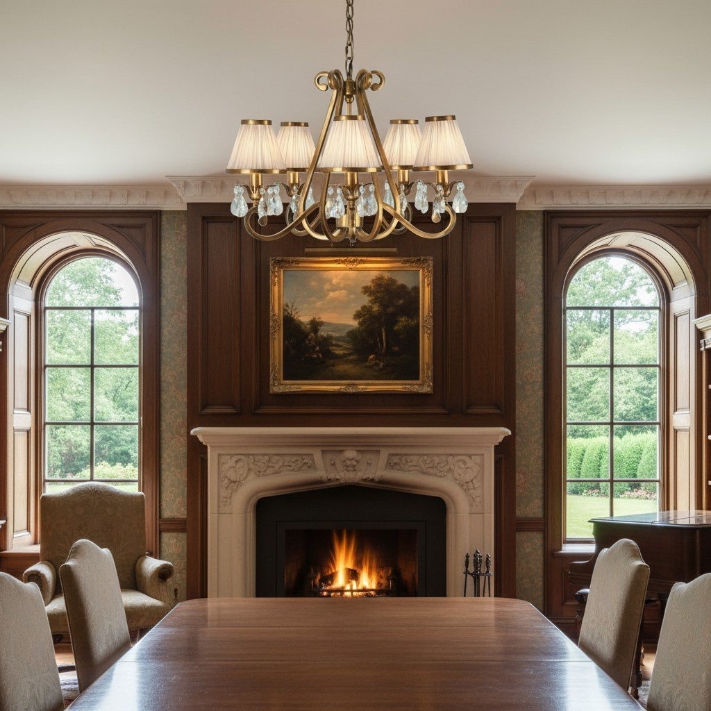 Talonis Multi-light Fabric Chandelier - Elegant Metal Curved Arms for Dining and Living T932