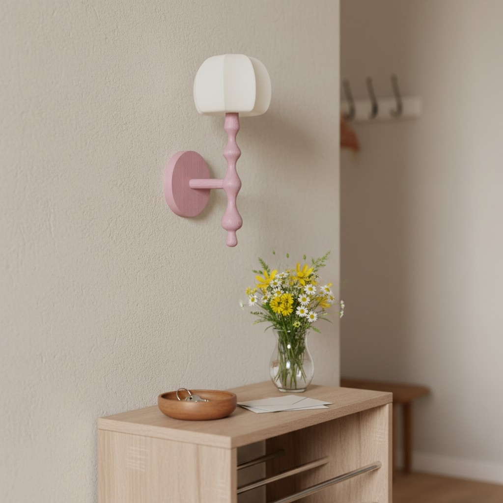 Savara Modern Curved Base Wall Light - Soft Diffused Fabric Shade for Hallways and Living Rooms T723