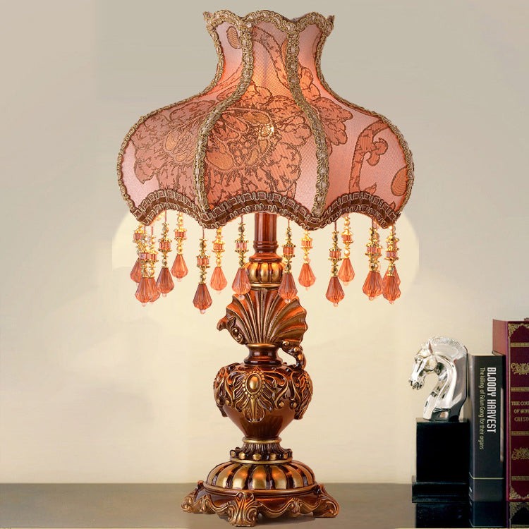 Traditional European Pink Pattern Lampshade Table Lamp M496