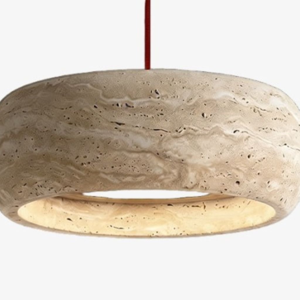 Kairis Neutral Tone Stone Pendant Lamp - Wabi Sabi Style for Kitchen Island T559