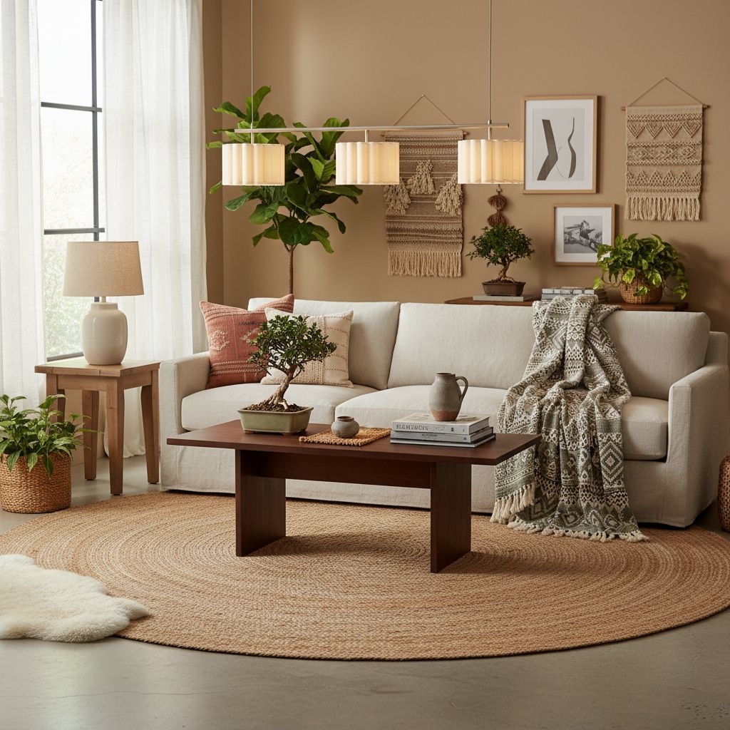 Velura Linear Pendant Light - Natural Linen Shade for Warm Ambiance T1069
