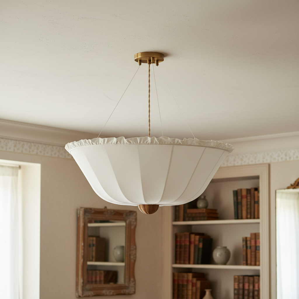Wickara Fabric Woven Shade - Bohemian Flush Mount Ceiling Light T473