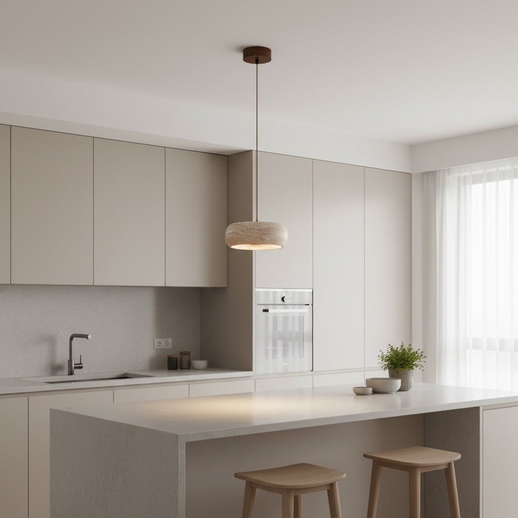 Travertine Drum Pendant Lamp T1832