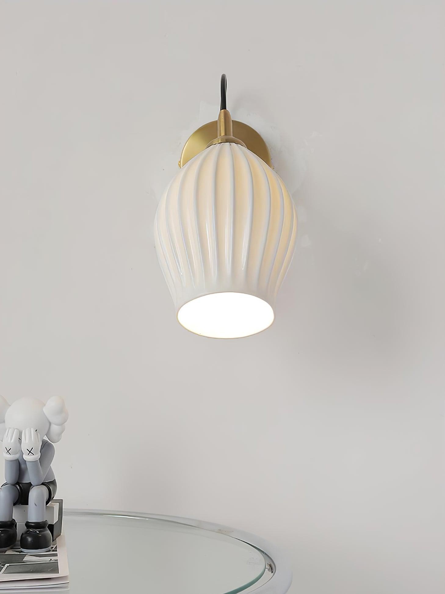 Cream Style Ceramic Ribbed Wall lamp M564