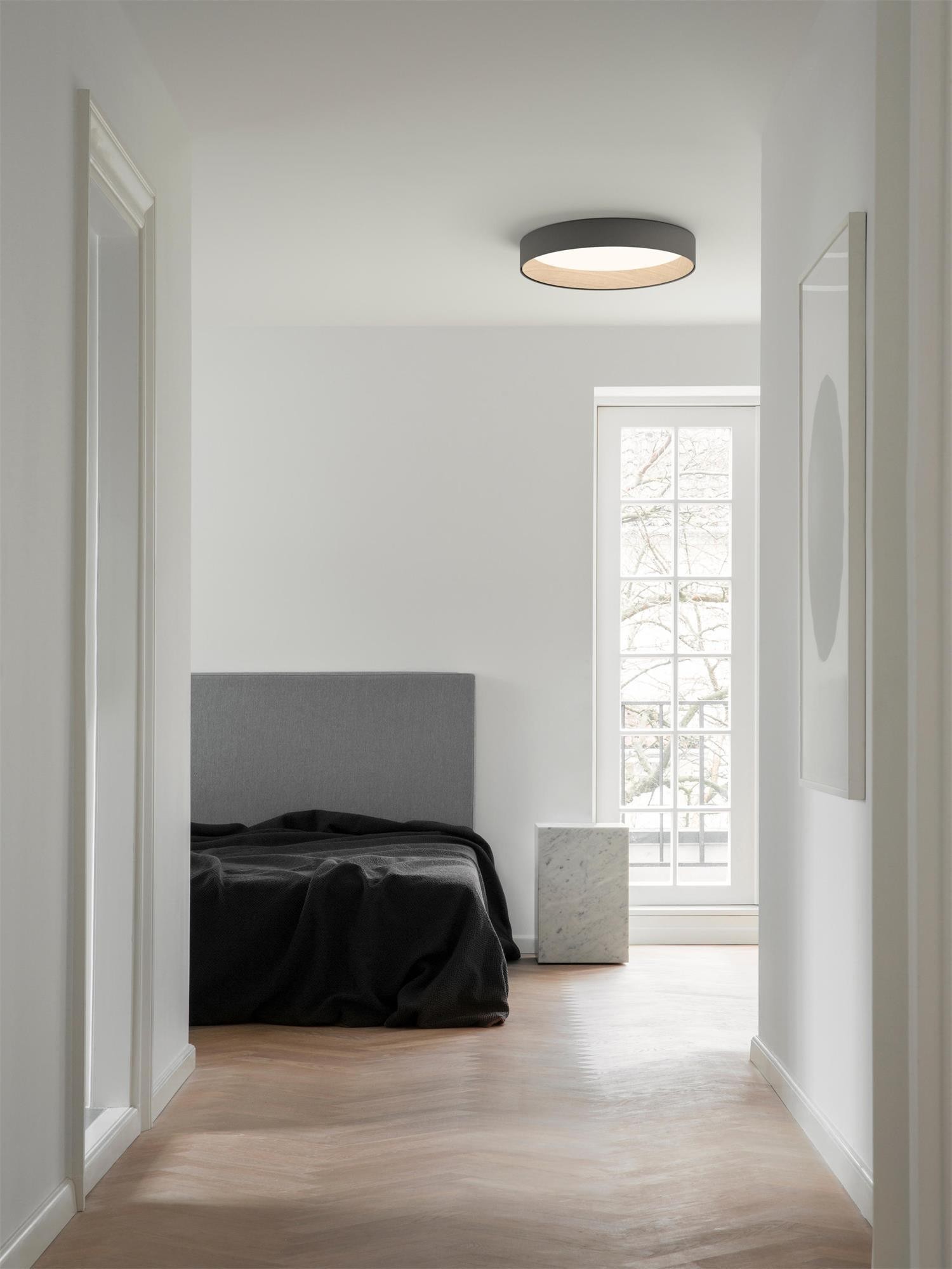 Japanese Minimalist Creative Wood Grain Round LED Ceiling Lamp M321