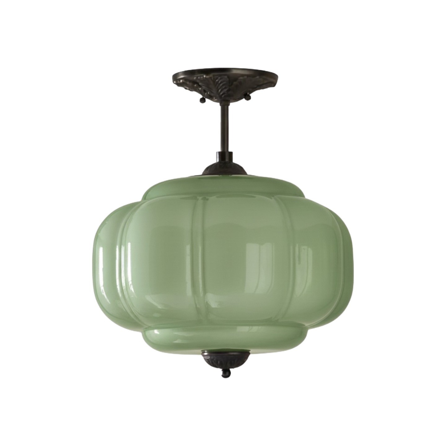 Eloise Vintage Glass Pendant Light - Elegant Design Semi-Flush Mount Light G53