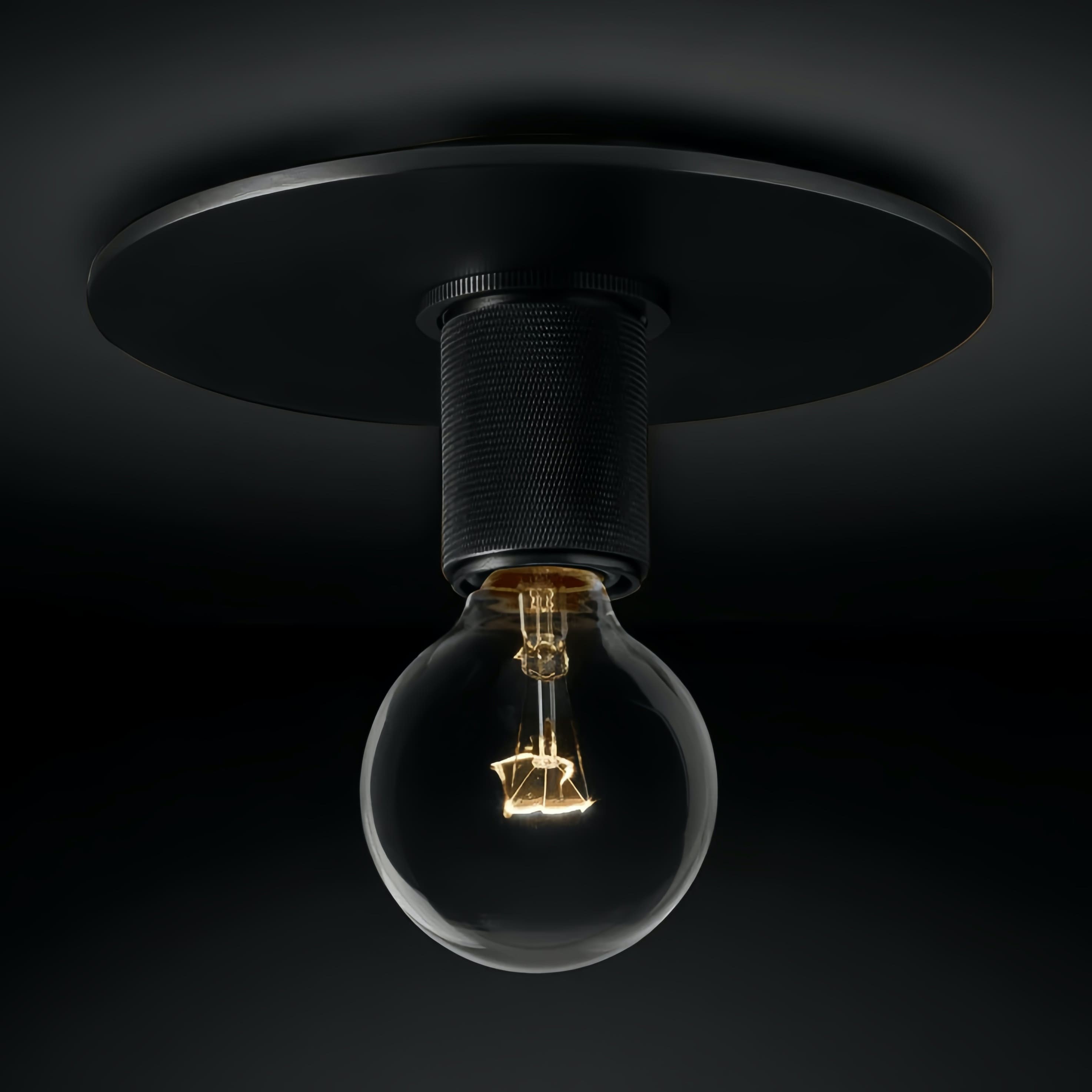 Versatile Flush Mount Light – Modern Glass & Open Bulb Design S232