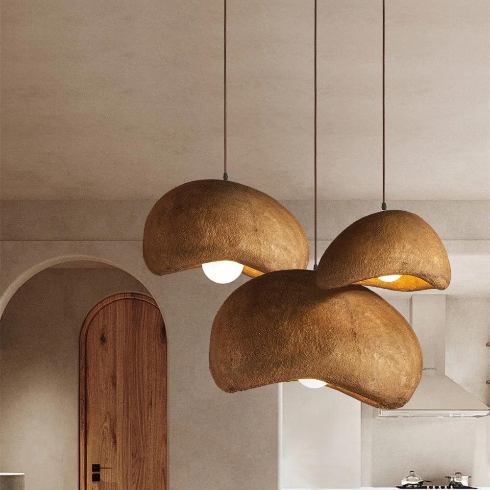 Wabi-Sabi Coffee Cloud Japandi Resin Pendant Light T2048