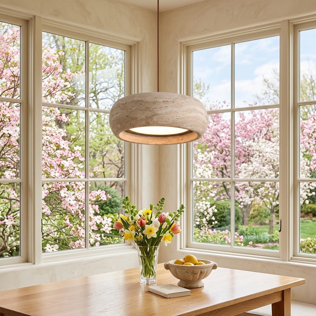 Travertine Drum Pendant Lamp T1832