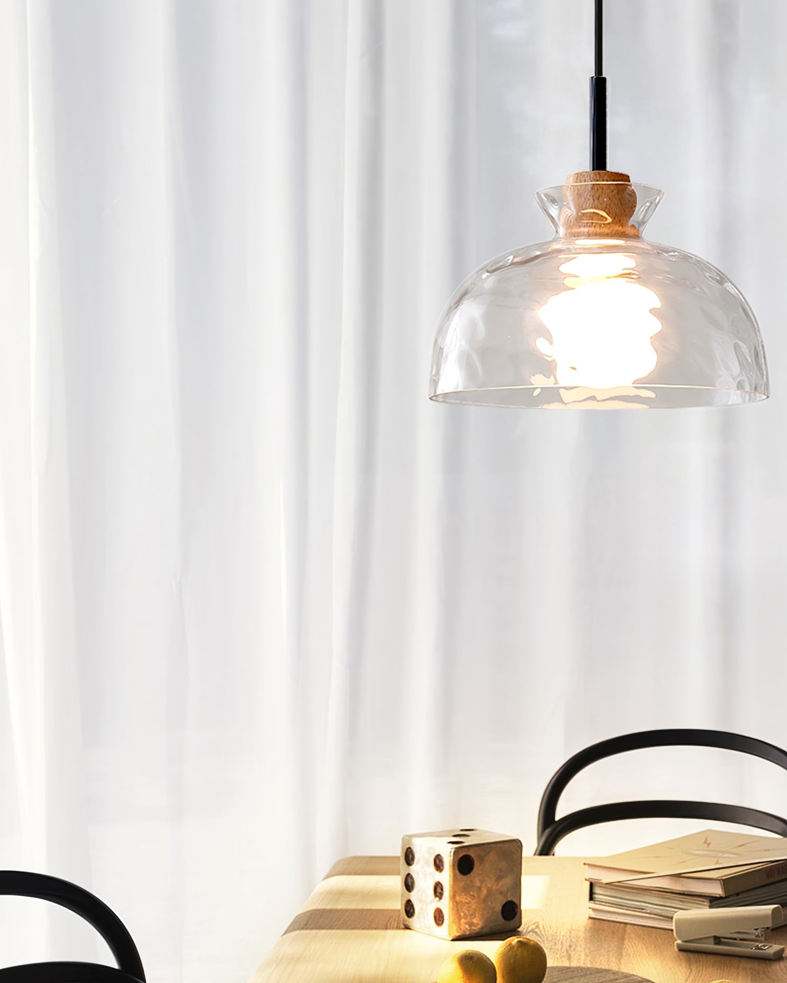 Modern Water Ripple Transparent Glass Pendant Lamp M16