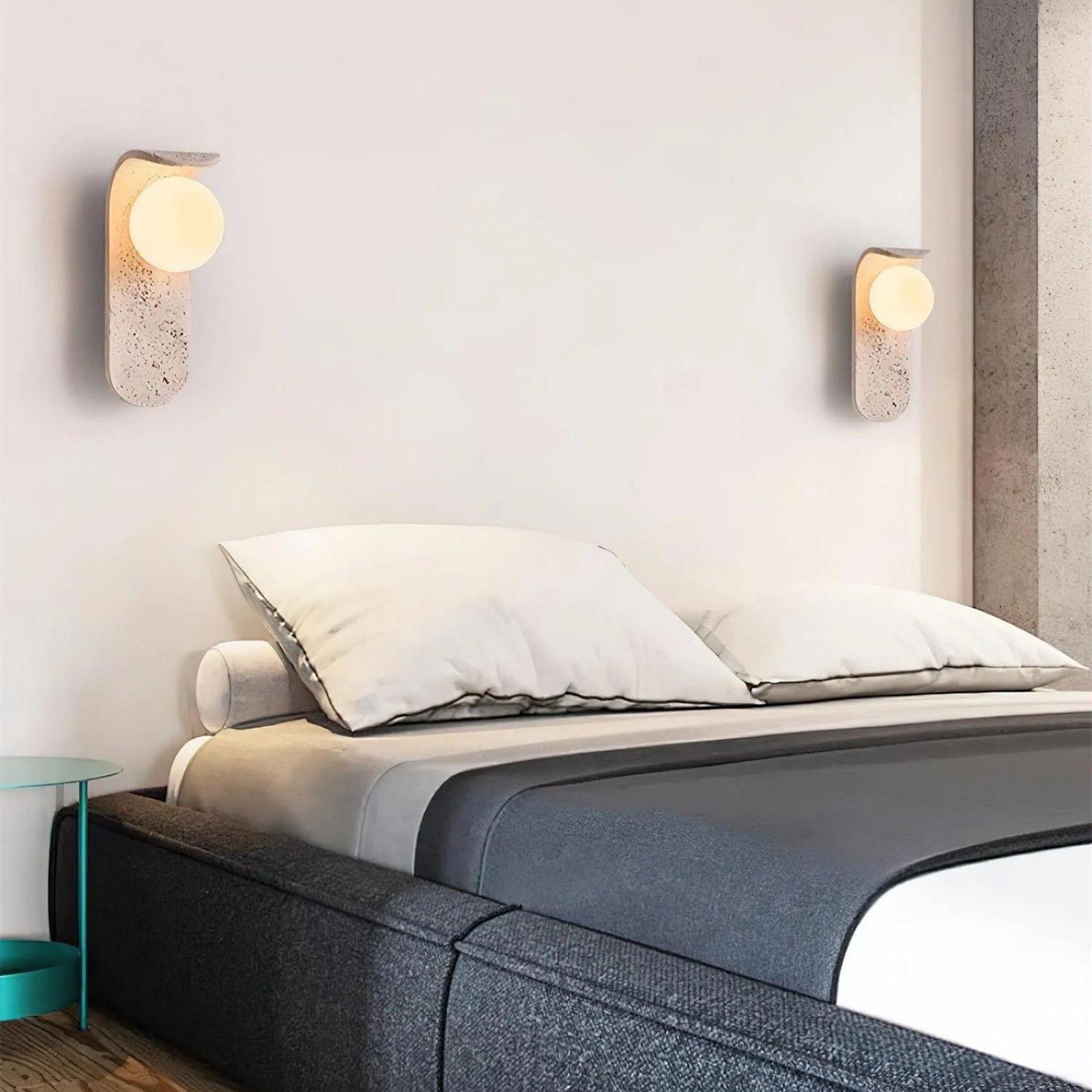 Travertine Wall Lamp - Skateboard-Inspired Modern Bedroom Light S326