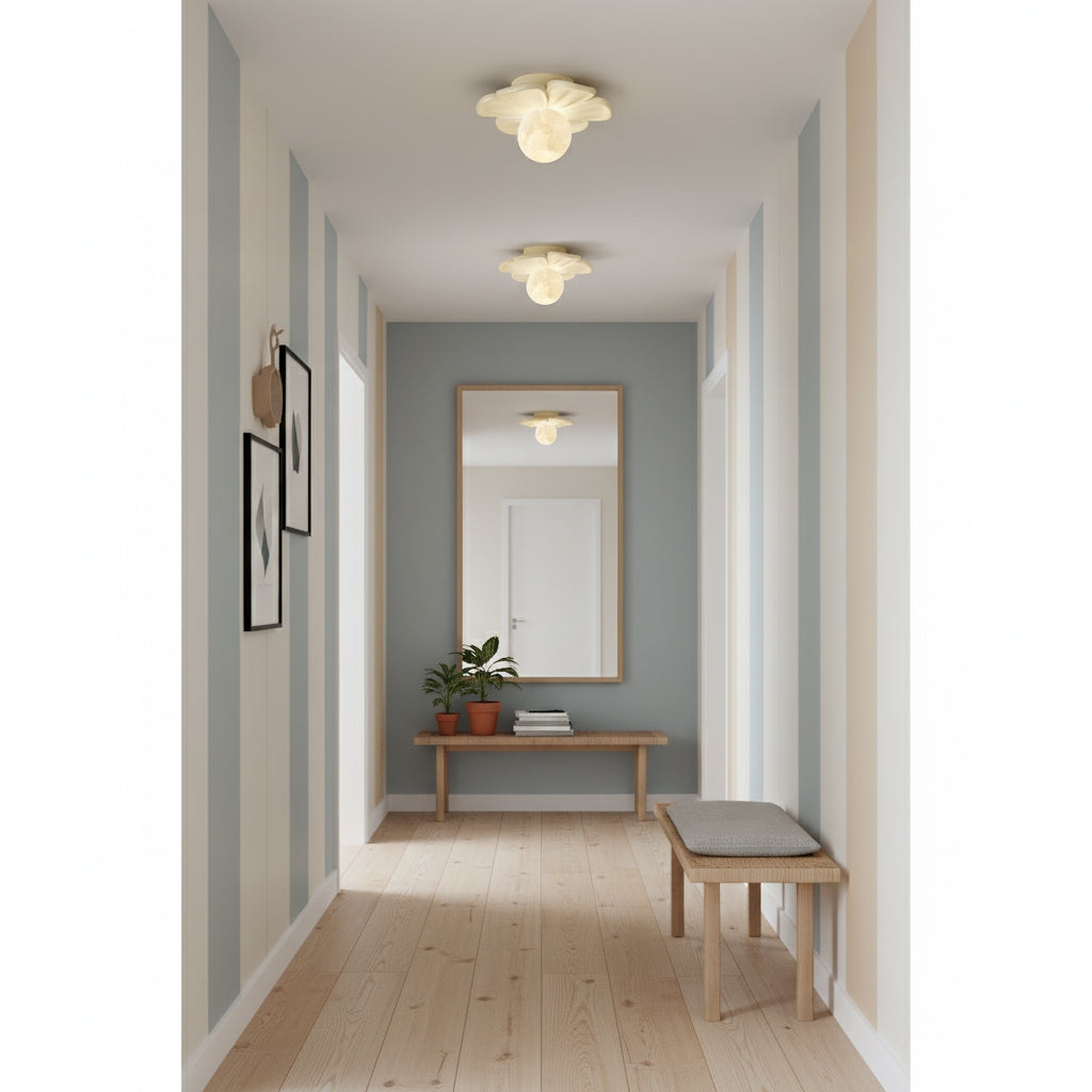 Cream Bloom Flower Ceiling Lamp T1632