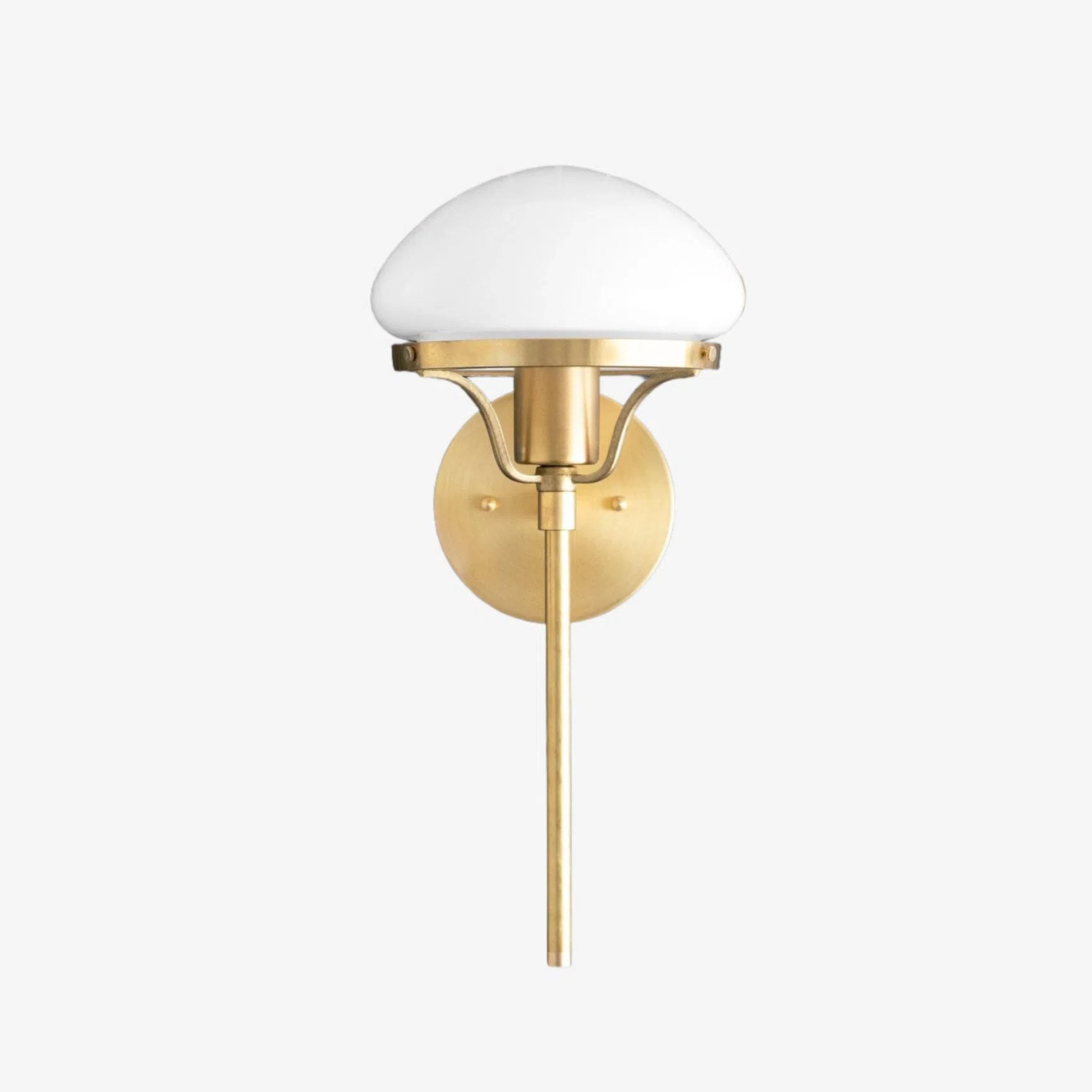 Ornato Luxe Modern Art Deco Wall Light - Opal Glass Globe Sconce - Brass or Black T350