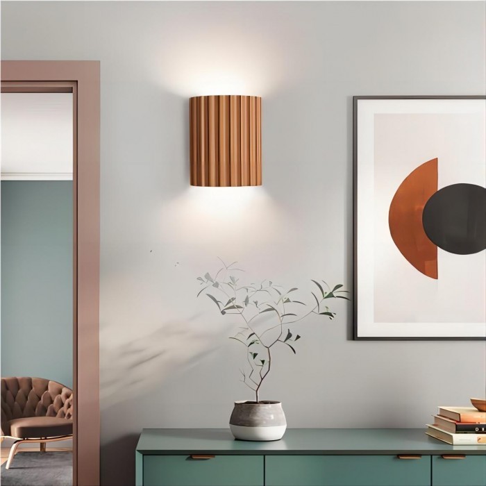 Ribbed Resin Design - Minimalist Wall Light for Modern Interior Spaces S104