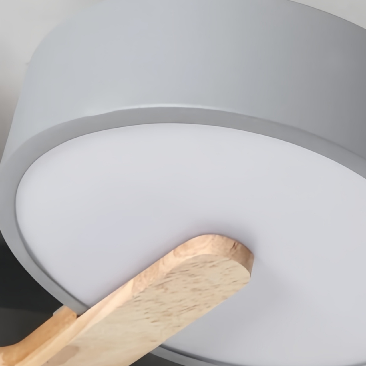 Modern Wooden Disc Ceiling Lamp - LED Semi-Flush Mount for Living Room S386