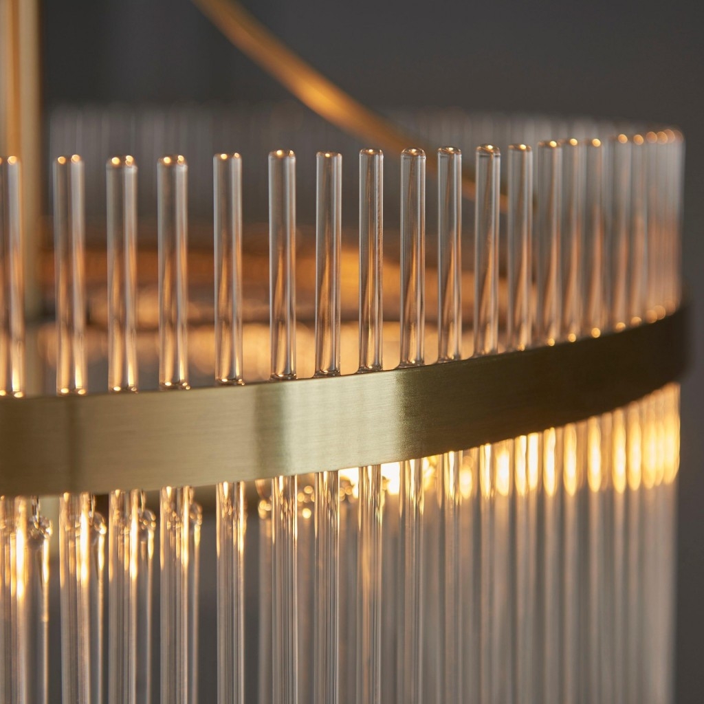 RibGlow Pendant Light - Trio Pendant with Elegant Glass Rods for Dining or Hallway T863