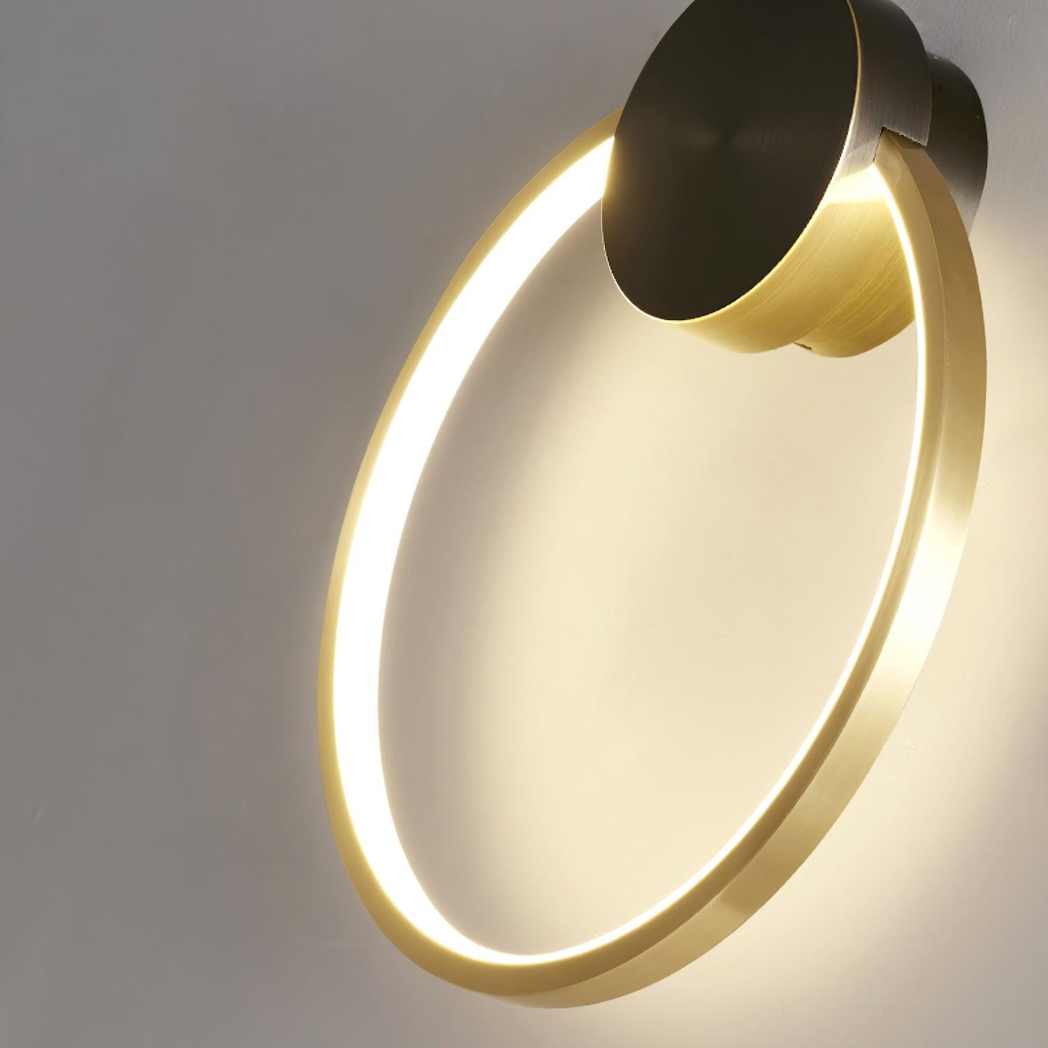 Minimalist Creative Simple Brass Round LED Wall Light M323