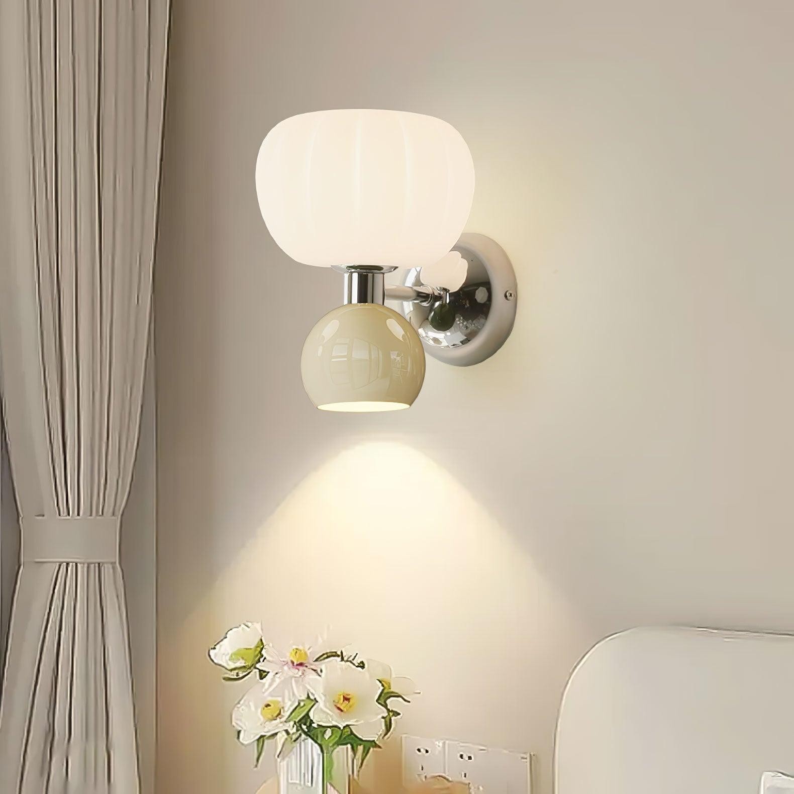 Cream Style Bedroom Bedside Pumpkin Wall Sconce M437