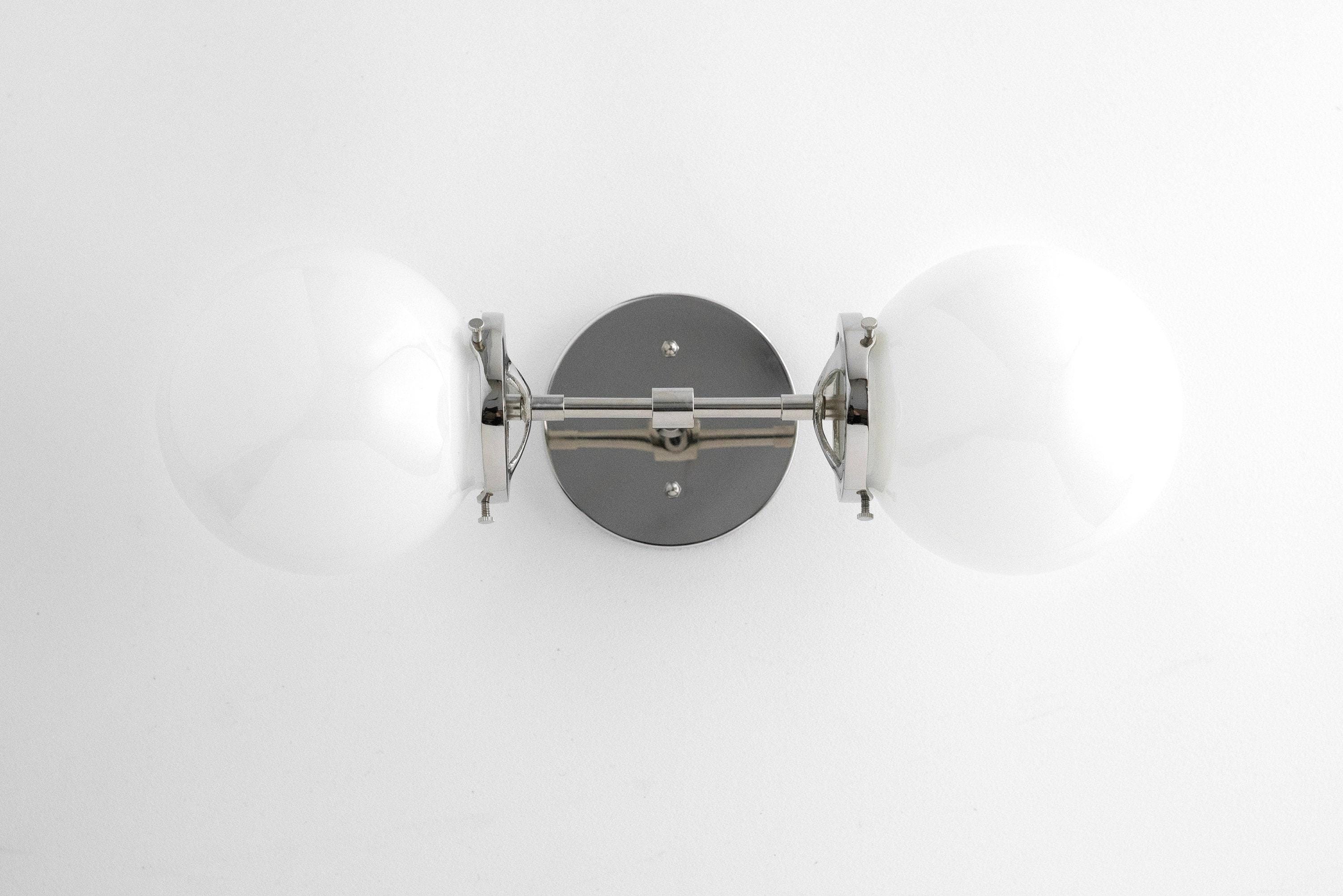 Lumio Globe Art Deco Vanity Light -  Opal Globe Bathroom Sconce T320