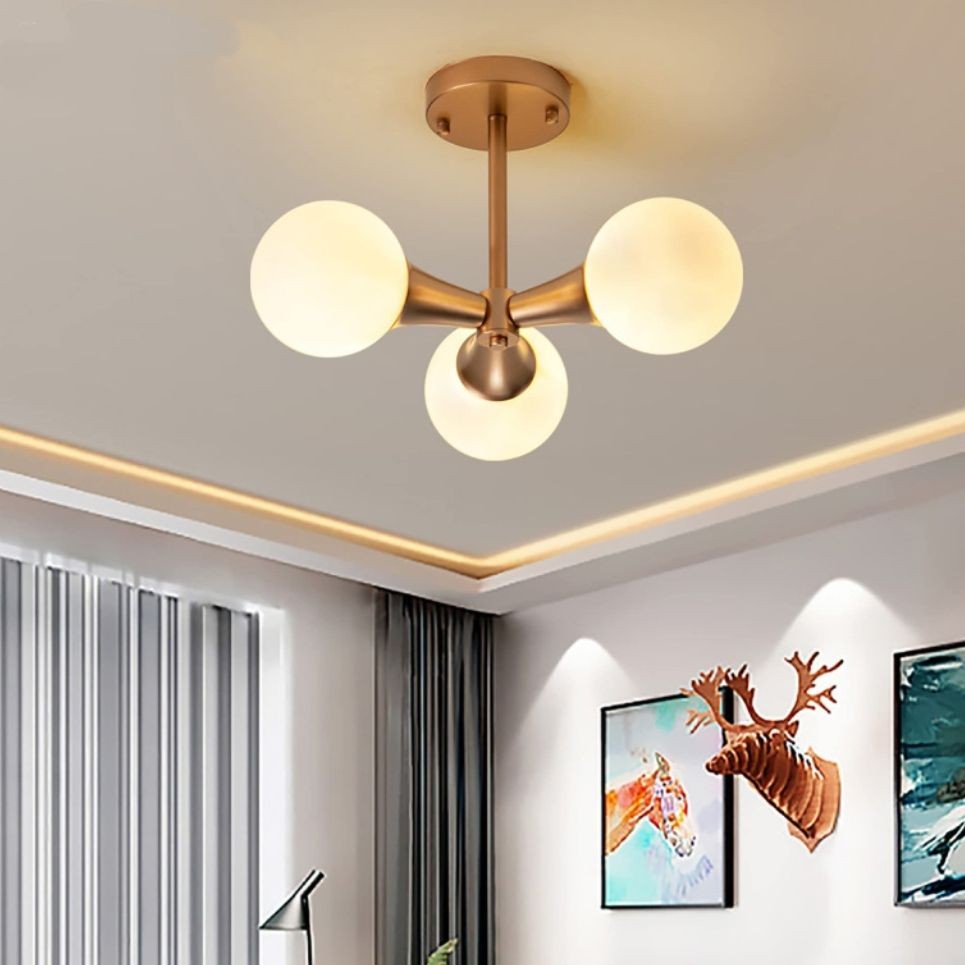 Mid Century Metal Globe Ceiling Lamp S132