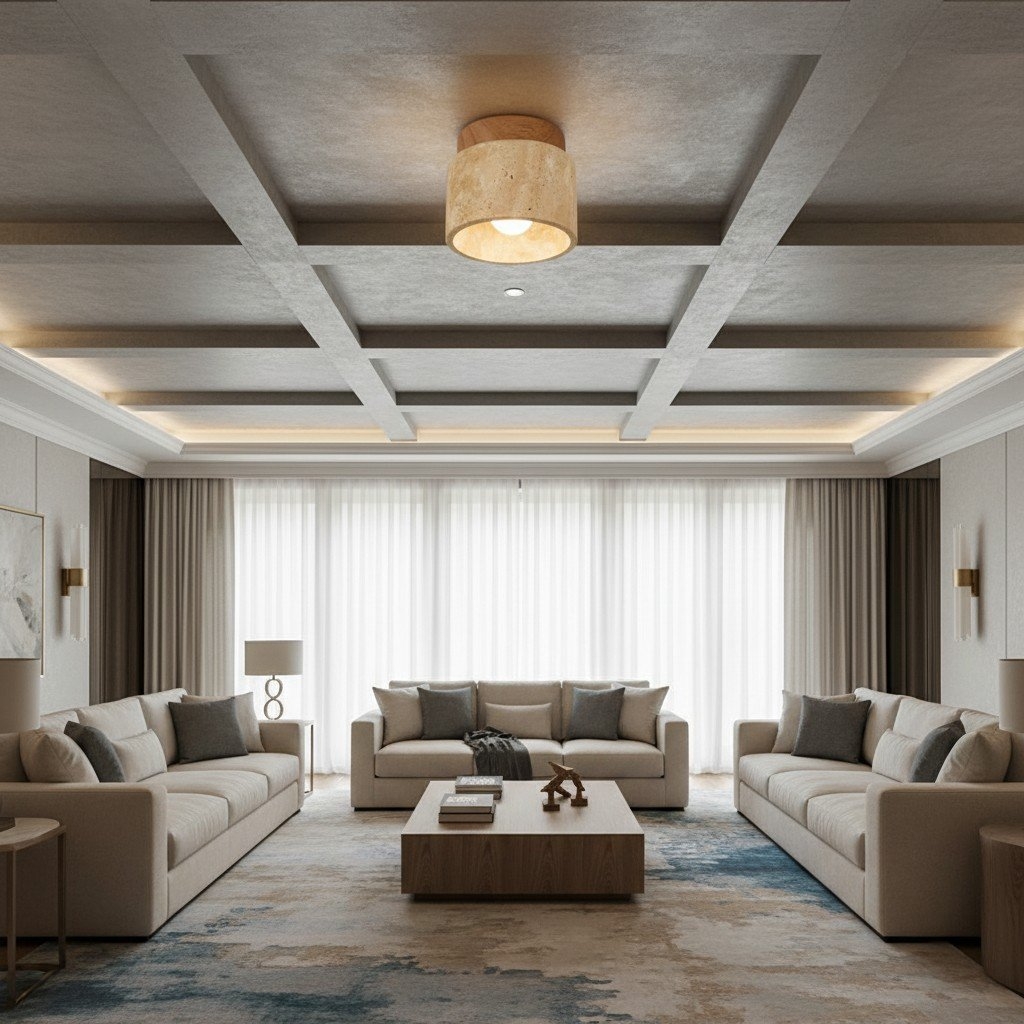 Travira Wabi Sabi Ceiling Light Organic Textured Marble Ceiling Lamp for Hallway T503