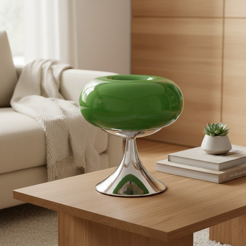 Lollora Decorative Table Lamp - Sculptural Glass Accent Light for Bedroom or Living Room T534