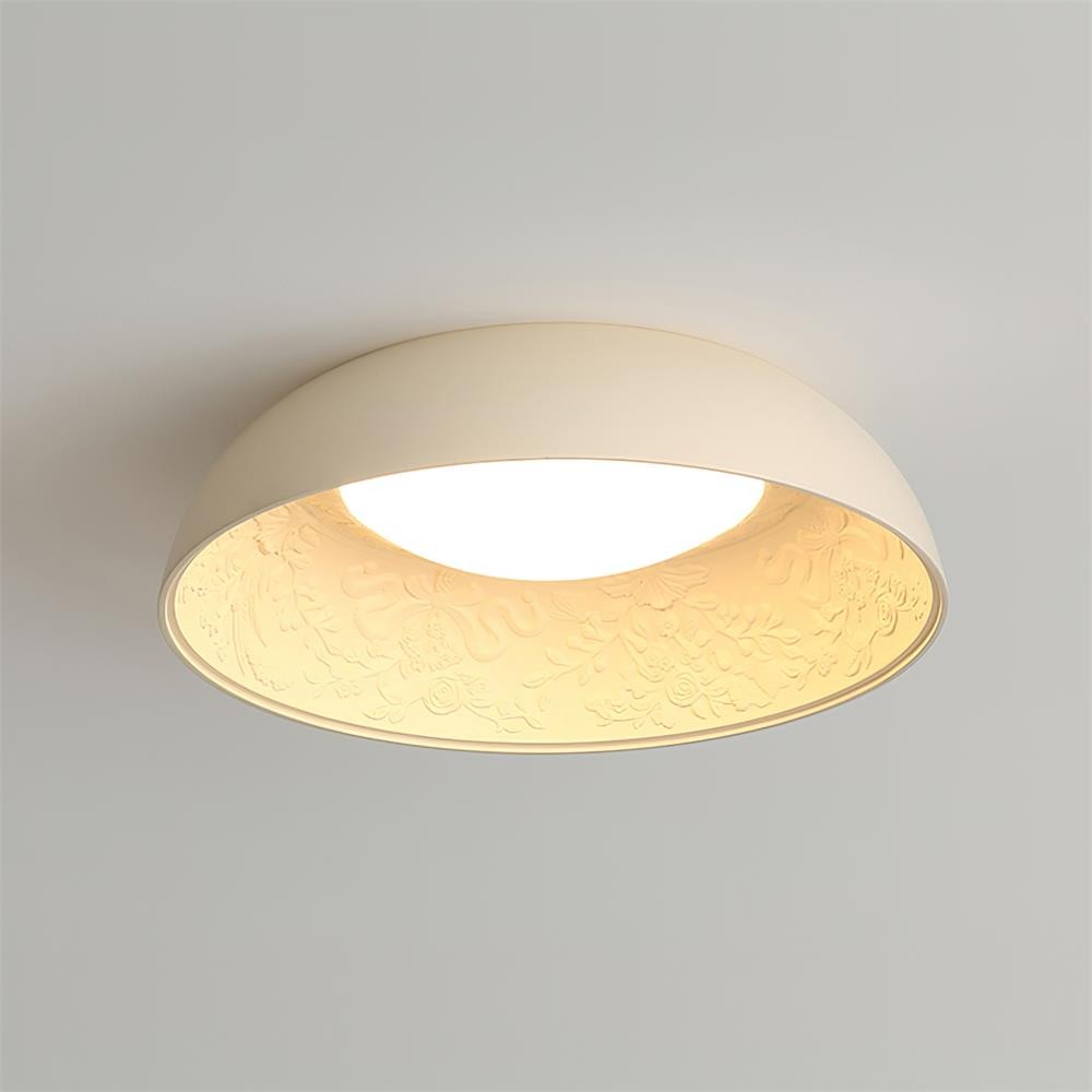 French Romantic Carved Round LED Ceiling Lamp M264